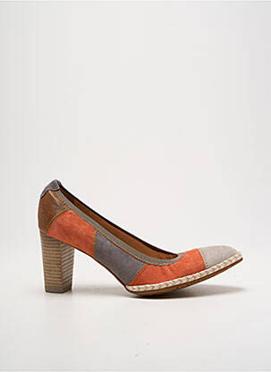 Escarpins talon bottier talon de 7 à 9cm orange FUGITIVE BY FRANCESCO ROSSI femme