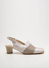 Sandales/nu pieds matière lisse talon de 4 à 6cm beige OMBELLE femme