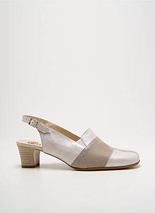 Sandales/nu pieds matière lisse talon de 4 à 6cm beige OMBELLE femme