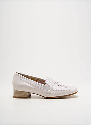 Mocassins tissage satiné talon plat jusqu'à 3cm beige OMBELLE femme