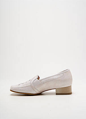 Mocassins tissage satiné talon plat jusqu'à 3cm beige OMBELLE femme