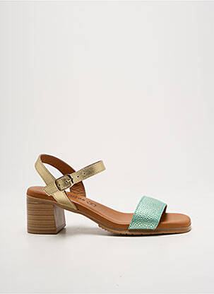 Sandales/nu pieds matière lisse talon de 4 à 6cm vert EVA FRUTOS femme