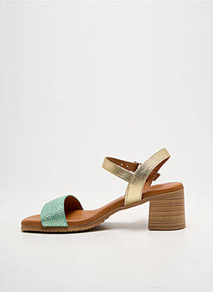 Sandales/nu pieds tissage satiné talon de 4 à 6cm vert EVA FRUTOS femme