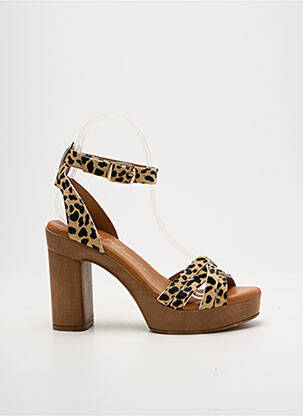 Sandales/nu pieds semi compensé talon de 7 à 9cm beige CARLA TORTOSA femme