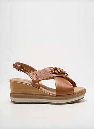 Sandales/nu pieds matière lisse talon de 4 à 6cm marron PHIL GATIÈR BY REPO femme