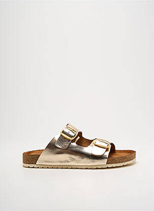 Mules/sabots tissage satiné talon plat jusqu'à 3cm or NALAÏM femme