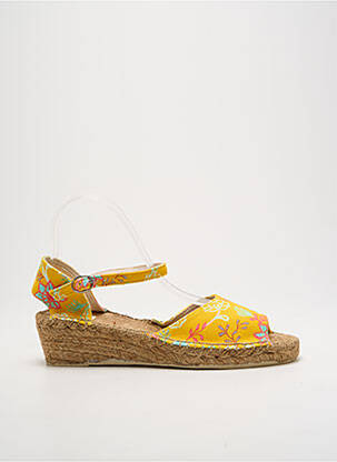 Espadrilles tissage toile talon de 4 à 6cm jaune LA FIANCEE DU MEKONG femme