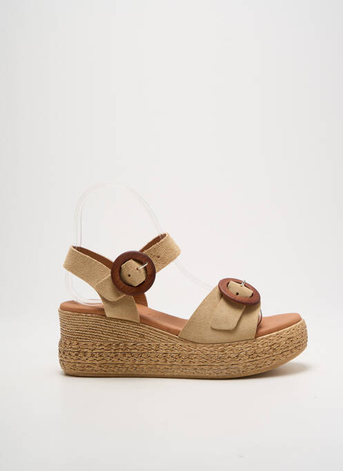 Sandales/Nu pieds beige EVA FRUTOS pour femme