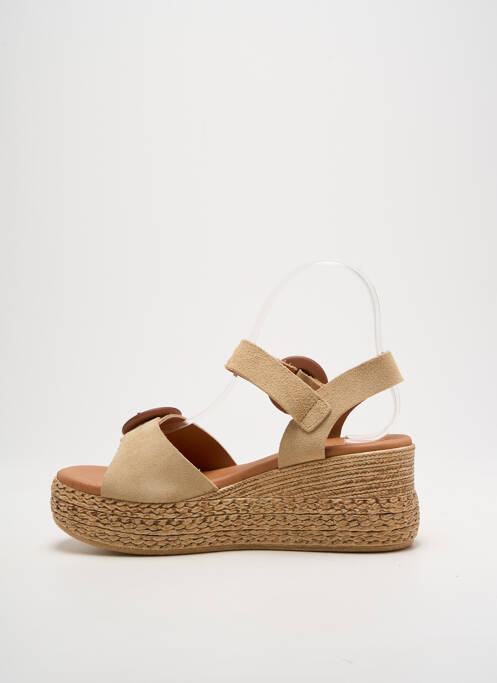 Sandales/Nu pieds beige EVA FRUTOS pour femme