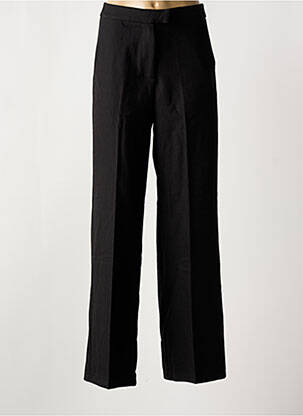 Pantalon droit tissage crêpe taille haute noir LULUMARY femme