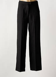 Pantalon droit tissage crêpe taille haute noir LULUMARY femme