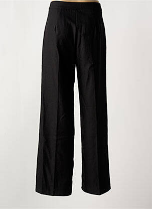 Pantalon droit tissage crêpe taille haute noir LULUMARY femme