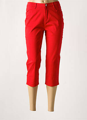 Pantacourt stretch taille normale rouge I.QUING femme