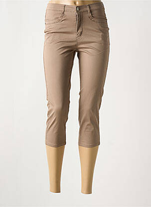 Pantacourt stretch taille normale marron I.QUING femme