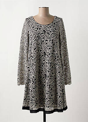 Robe mi-longue manches longues manches longues noir CHOKLATE femme
