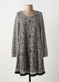 Robe mi-longue manches longues manches longues noir CHOKLATE femme