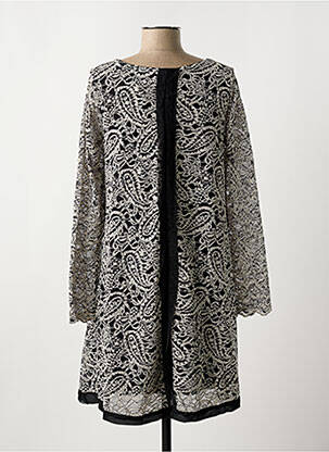 Robe mi-longue manches longues manches longues noir CHOKLATE femme