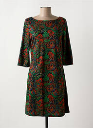 Robe courte manches 3/4 manches 3/4 vert VEGA'S femme