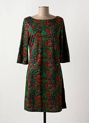 Robe courte manches 3/4 manches 3/4 vert VEGA'S femme