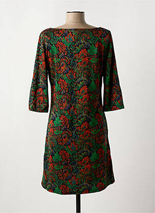 Robe courte manches 3/4 manches 3/4 vert VEGA'S femme