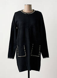 Robe pull stretch manches longues noir BLUOLTRE femme