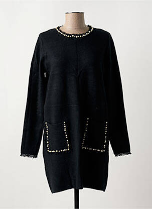 Robe pull stretch manches longues noir BLUOLTRE femme