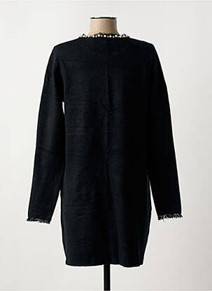 Robe pull stretch manches longues noir BLUOLTRE femme