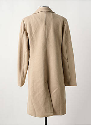 Manteau long coupe cintrée sans capuche beige JOLIFLY & JUSTINE Y femme