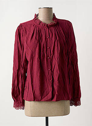 Chemisier tissage crêpe manches longues rouge Y'COO femme