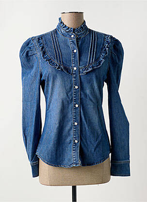 Chemisier coupe cintrée manches longues bleu ESTEE BROWN femme