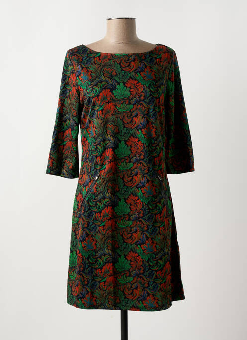 Robe courte manches 3/4 manches 3/4 vert VEGA'S femme