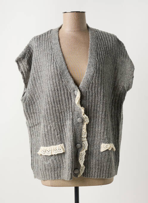 Gilet manches courtes gris ATELIER EVÈNE pour femme