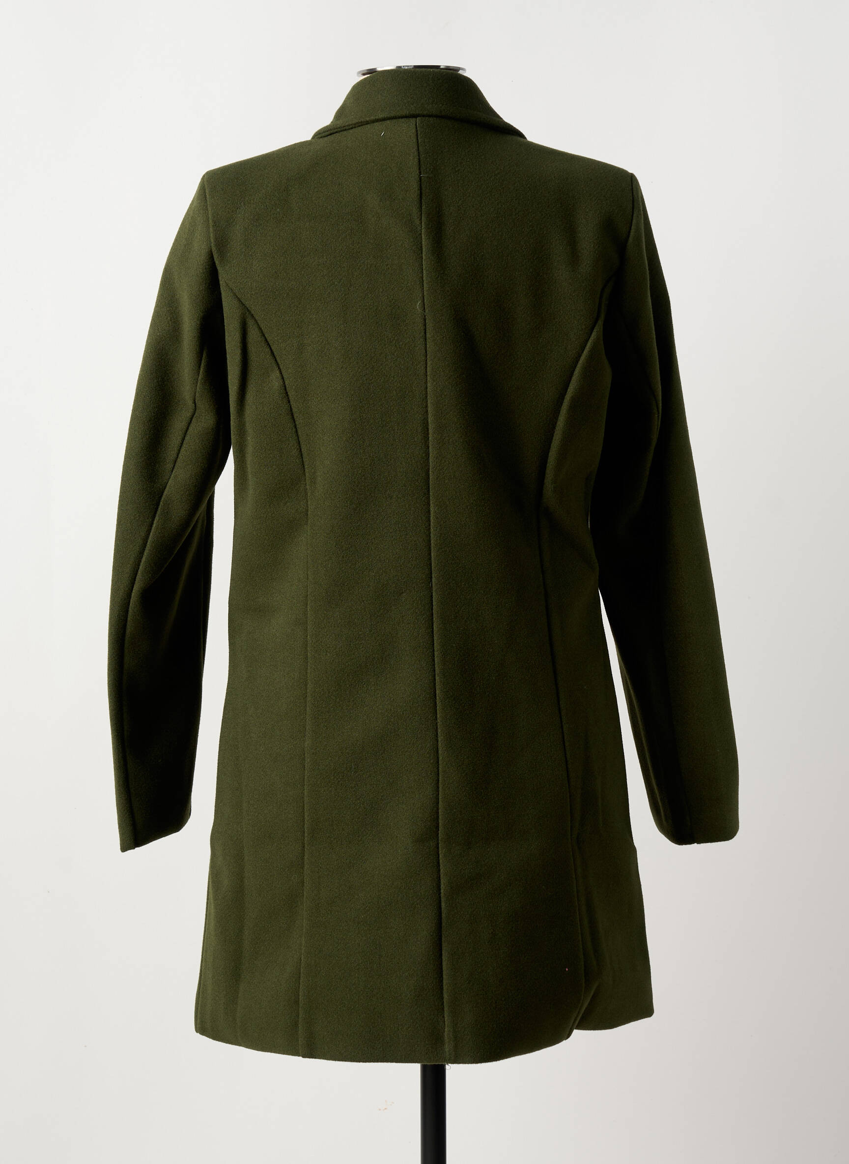 Manteau Long Coupe Cintrée Vert Jolifly Justine Y Femme - Main Image