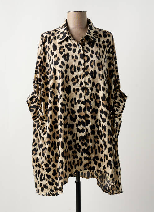 Tunique manches longues beige JS MILLENIUM pour femme