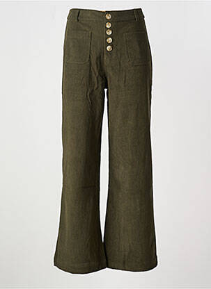 Pantalon flare coupe évasée vert EMMA ELLA femme