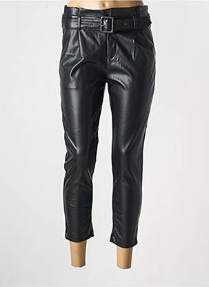 Pantalon 7/8 fermeture zippée sous rabat boutonné noir CHIC & JEUNE femme