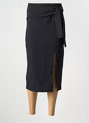 Jupe mi-longue coupe droite noir LULUMARY femme