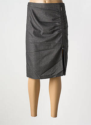 Jupe mi-longue coupe droite gris LULUMARY femme