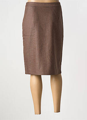 Jupe mi-longue coupe droite marron LULUMARY femme