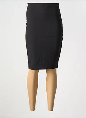Jupe mi-longue coupe droite noir LULUMARY femme