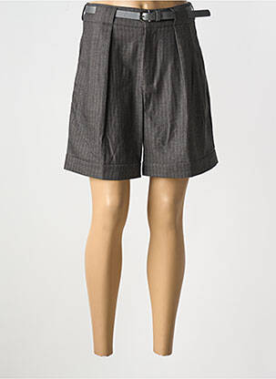 Short fermeture zippée sous rabat boutonné gris LULUMARY femme