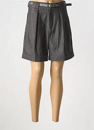 Short fermeture zippée sous rabat boutonné gris LULUMARY femme