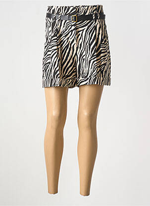 Short fermeture zippée sous rabat boutonné noir LULUMARY femme