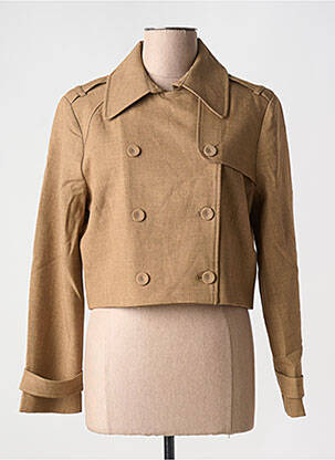 Veste casual col chemisier marron LULUMARY femme