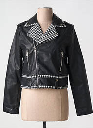 Veste simili cuir col tailleur noir DROLE DE COPINE femme