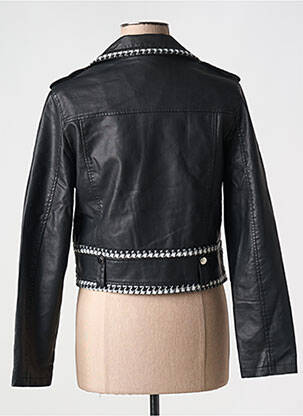 Veste simili cuir col tailleur noir DROLE DE COPINE femme