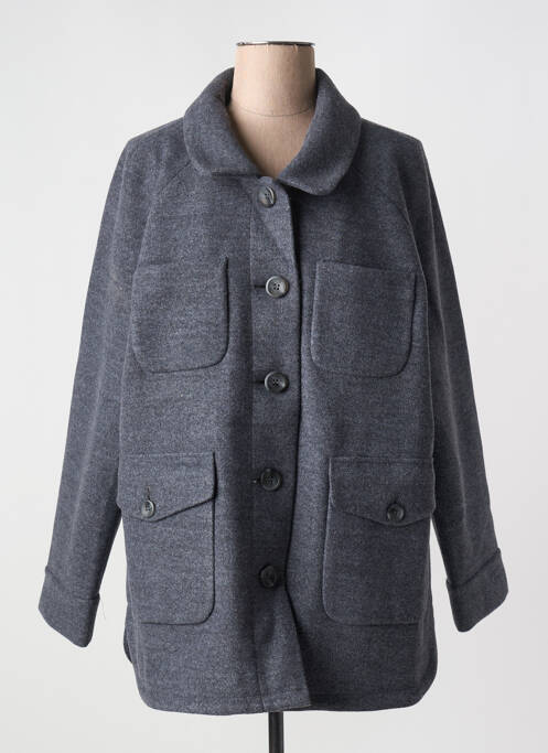 Manteau court coupe droite sans capuche gris LAURA JO femme