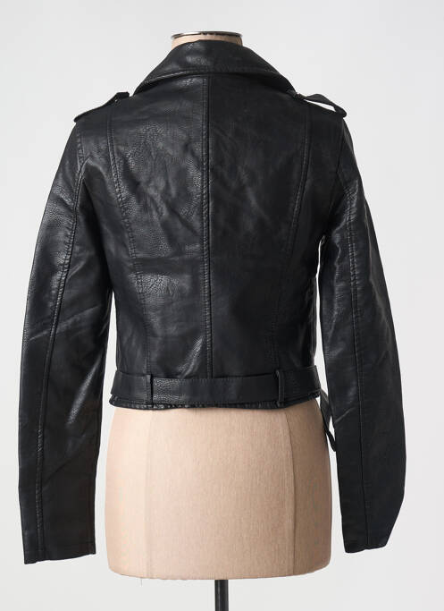 Veste simili cuir coupe cintrée noir L'OLIVE VERTE femme