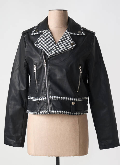 Veste simili cuir noir DROLE DE COPINE pour femme
