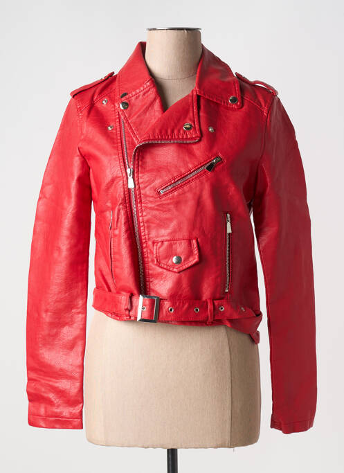 Veste simili cuir rouge L'OLIVE VERTE pour femme